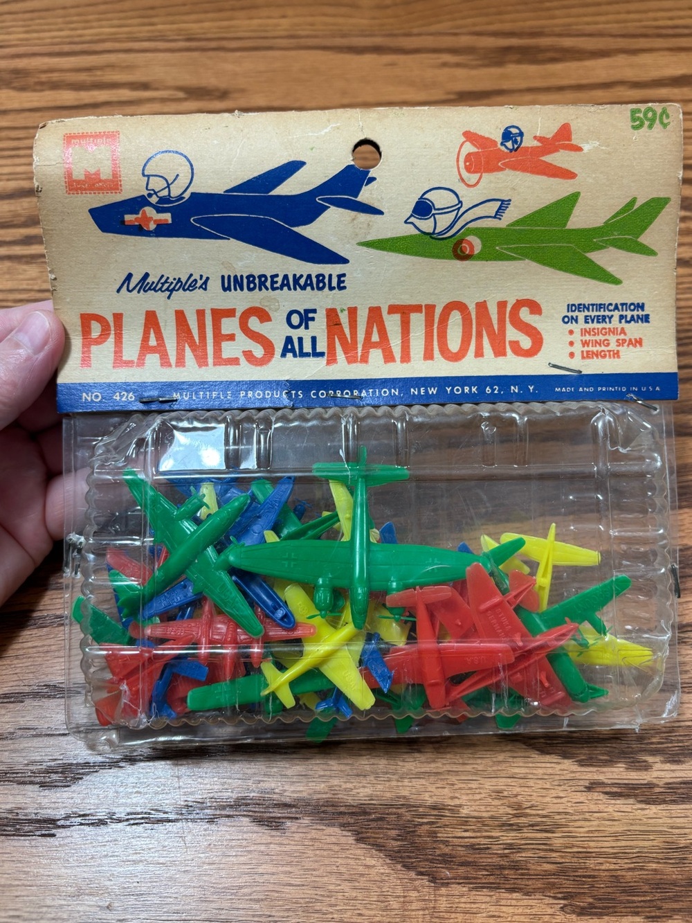 Vintage Multiples Unbreakable Planes of All Nations Multicolor Small Plastic NOS